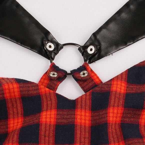 Plaid Faux Leather Strap Mini - Picture 3 of 7